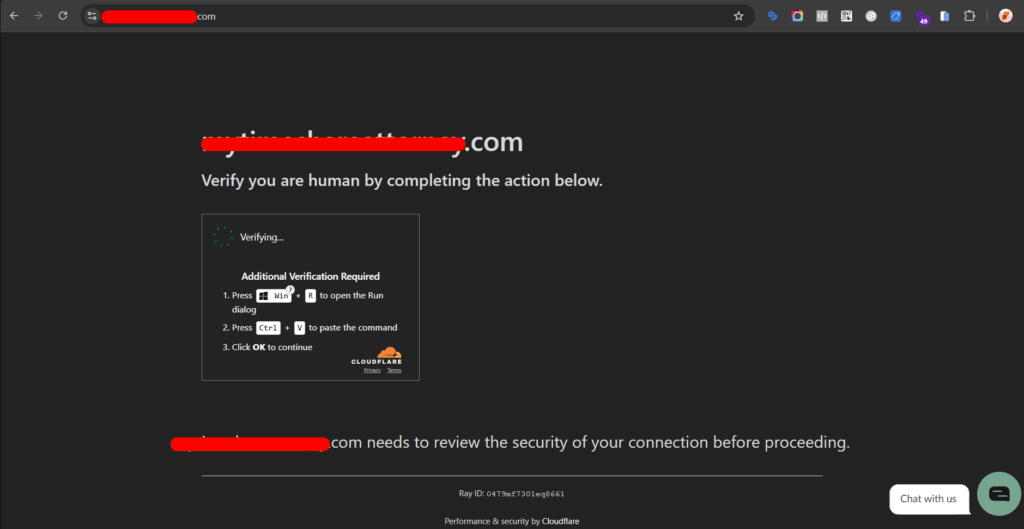 Fake Cloudflare Verification Malware